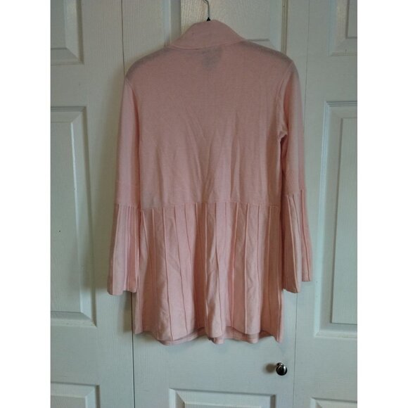 H by Halston Blush Pink Bell Sleeve Zip up sweater - Picture 2 of 8
